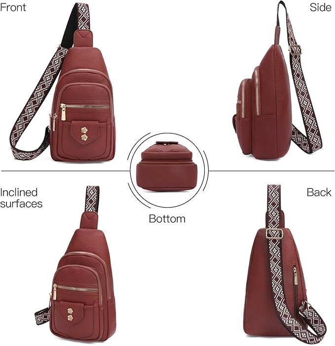 GAEKEAO Sling Bag Crossbody Bags for Women Vegan Leather Fanny Pack Chest Travel Anti Theft Purse Shoulder Bag handbags Gifts