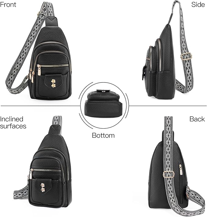GAEKEAO Sling Bag Crossbody Bags for Women Vegan Leather Fanny Pack Chest Travel Anti Theft Purse Shoulder Bag handbags Gifts
