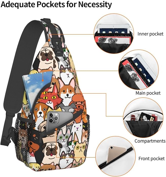 Sling Backpack Unisex Crossbody Chest Bag Shoulder Chest Bag For Women Men Hiking Travel
