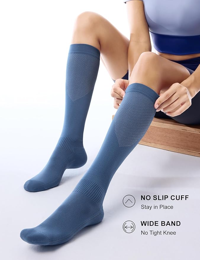 FITRELL 3 Pairs Compression Socks for Women and Men 20-30mmHg-Circulation Support Socks