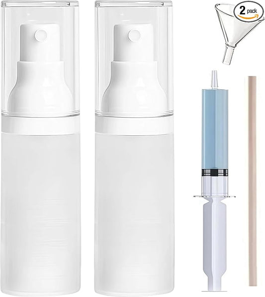 360° Angle Work - Small Spray Bottle | 1oz/30ml - Mini Spray Bottle - TSA Approved Travel Bottles | Portable Refillable Leak Proof | For Perfume Toner Hair spray Facial Moisturizing | 1oz/30ml-Pack 2