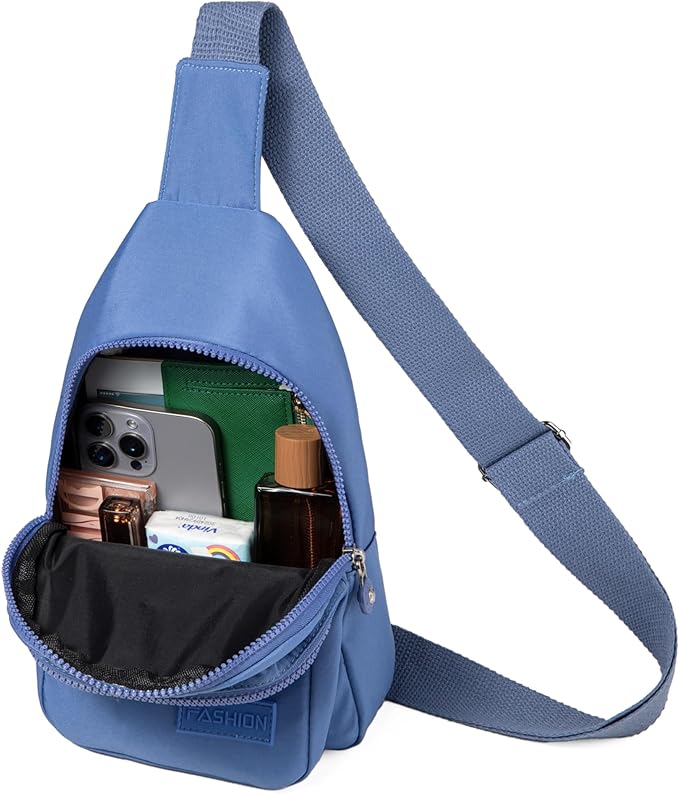 Banelu Small Sling Backpack Crossbody Bags for Women Men, Small Sling Bag Cross Body Bag Fanny Packs Crossbody Purses - Blue