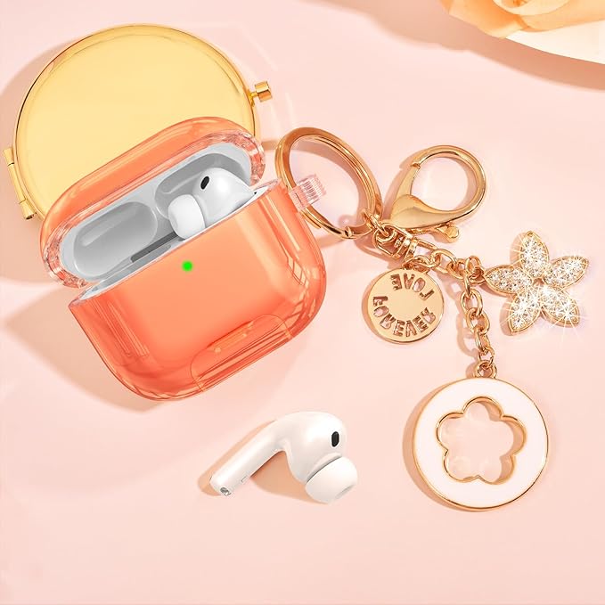 Case for Airpods iPods Pro 3 Case 2025 with Phone Stand for Women-VISOOM Clear Air Pod iPod Pro3 Cases Cover Cute Girly Airpods Case Pro3 Bling Glitter AirPods Pro3 Cases Hard Shell with Keychain