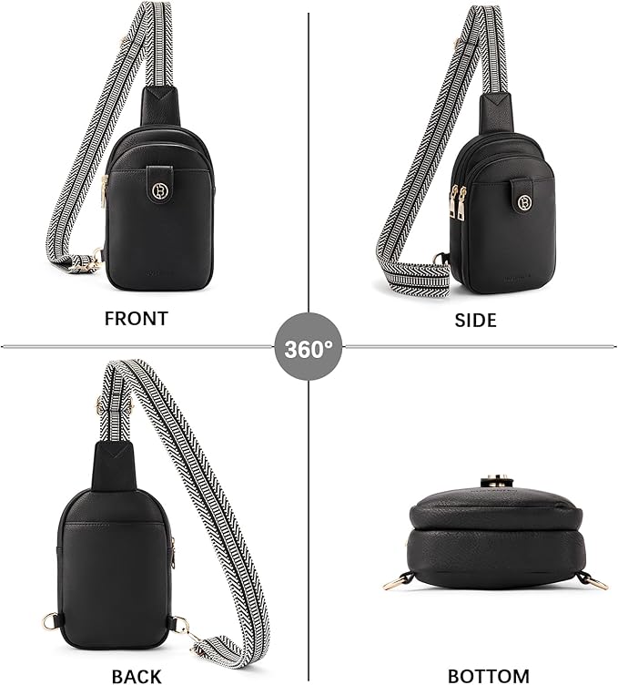 BOSTANTEN Sling Bag Crossbody Bags for Women Trendy Crossbody Purse Leather Chest Bag