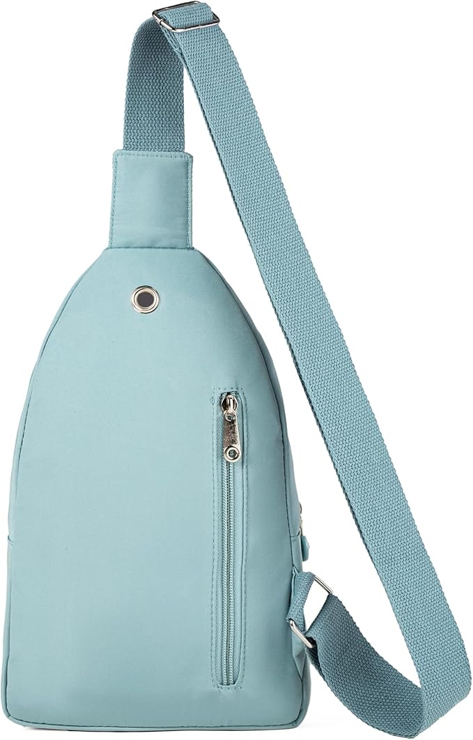 Banelu Small Sling Backpack Crossbody Bags for Women Men, Small Sling Bag Cross Body Bag Fanny Packs Crossbody Purses - Lights Blue