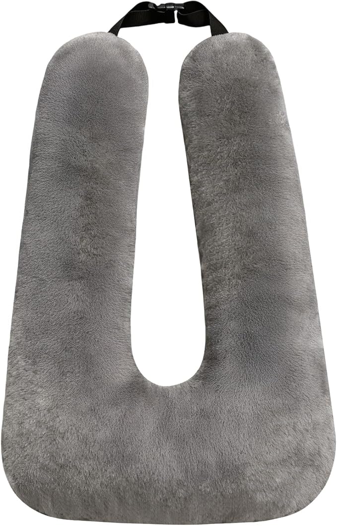 Car Pillow for Kids, Travel Pillow for Car, Car Sleeping Pillow for Kids and Adults with Adjustable Strap, Car Travel Essentials, Road Trip Pillow for Head and Neck Support,Grey