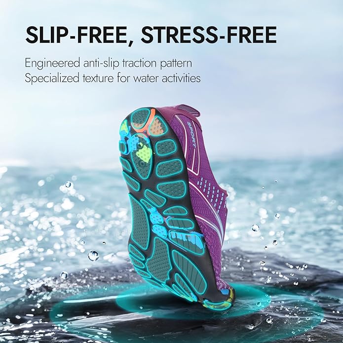ATHMILE Hiking Barefoot Water Shoes for Women Men Beach Swim Aqua Pool River Quick Dry Athletic Wide Toe Outdoor Sport Kayaking Boating Rock Climbing Yoga Lake
