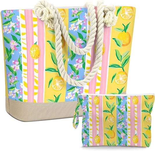 BELLOWDEER Beach Bags for Women, Wet Bag Cosmetic Bag for Beach Toiletries, Summer Travel Essentials, Gifts for Women