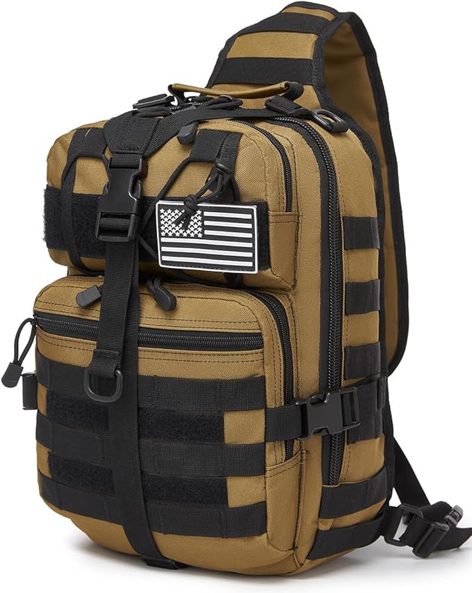 Tactical Sling Pack Big Crossbody Backpack Over Shoulder Bag Military for Men Hiking Outdoor Sport Gym