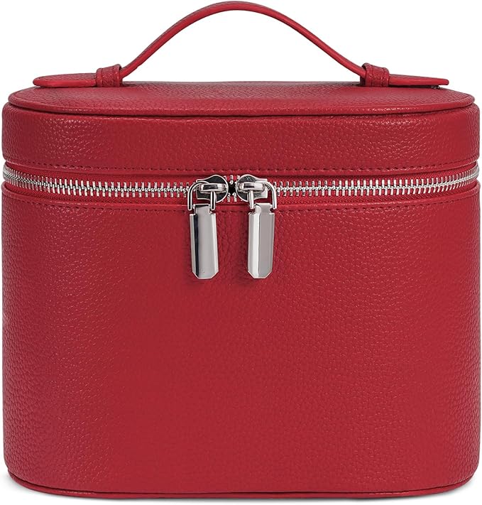 honitty Makeup Bag, Travel Make up Case with Compartments and Handle, Portable Cosmetic Organizer Bags,Toiletry Bag for Women