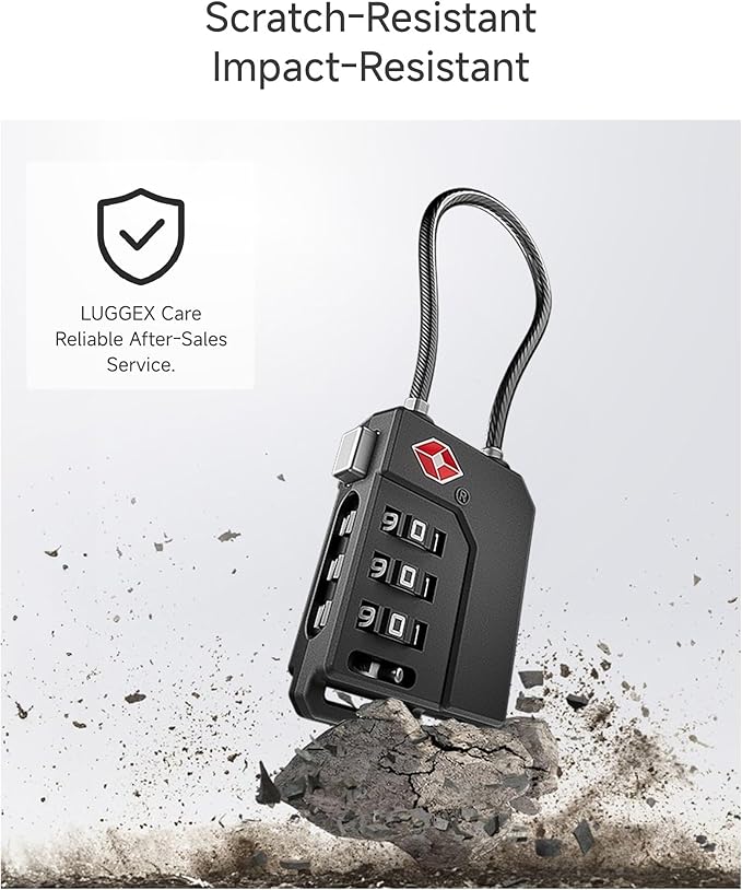 LUGGEX TSA Locks for Luggage, Suitcase Locks TSA Approved, Luggage Locks, Gift Box, Ease of Use & Durable(Blue,4 Pack)
