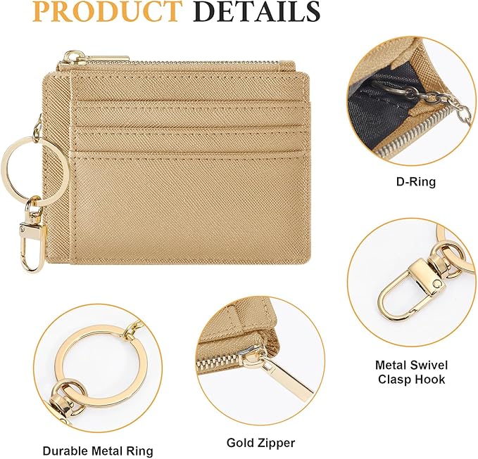 Sodsay Card Case Slim Front Pocket Wallet for Women Credit Card Holder with Keychain | Slim, Credit Card Holder, Front Pocket, with Keychain | Slim
