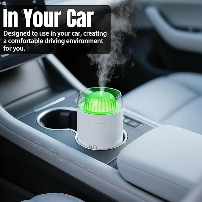 Cactus Mini Humidifier - 500ml USB Powered Portable Small Desktop Air with 2 Cool Mist Modes, 7 Color Light Whisper-Quiet Operation for Office Home Bedroom Nursery Yoga Car Travel