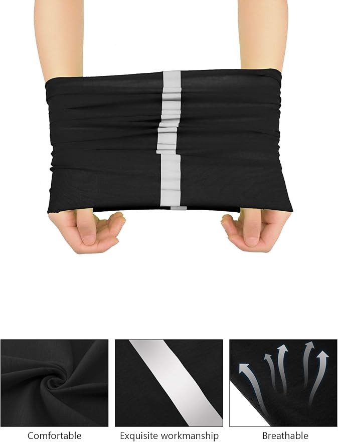 SATINIOR 8 Pcs Neck Gaiter Face Mask, Reflective Summer UV Protection Cooling Scarf Neon Breathable Bandana for Men Women