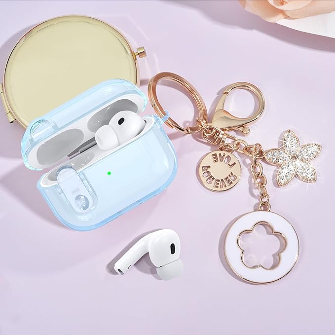Clear Case for Airpods Pro 3 Case 2025 Women, VISOOM Clear New Apple AirPods iPods Pro3 Cases Proctetor Cover Cute Transparent Air pods Ipod Pro 3rd Gen Cases With Lock/Keychain/Cleaning Kit for women