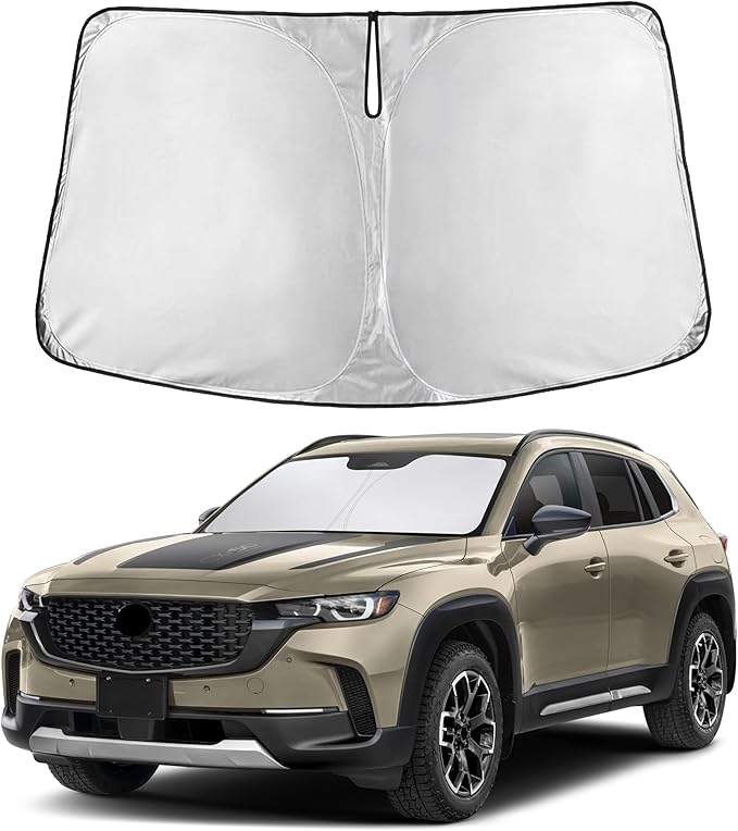 Autovir Windshield Sun Shade Fit for 2023-2024 2025 2026 Mazda CX50 Sunshade, Front Car Window Shades Sun Visor, Blocks UV Rays & Heat, Car Accessories