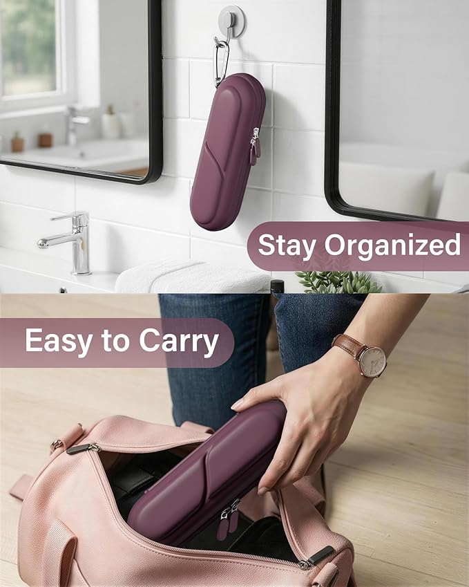 ProCase Toothbrush Travel Case for Oral-B/Oral-B Pro 1000 1500 5000 7000 7500 6000 9600/Philips Sonicare 4100 5100 1100 6100 5300 Oral-B iO Electric Toothbrush Portable Hard Container -Plum