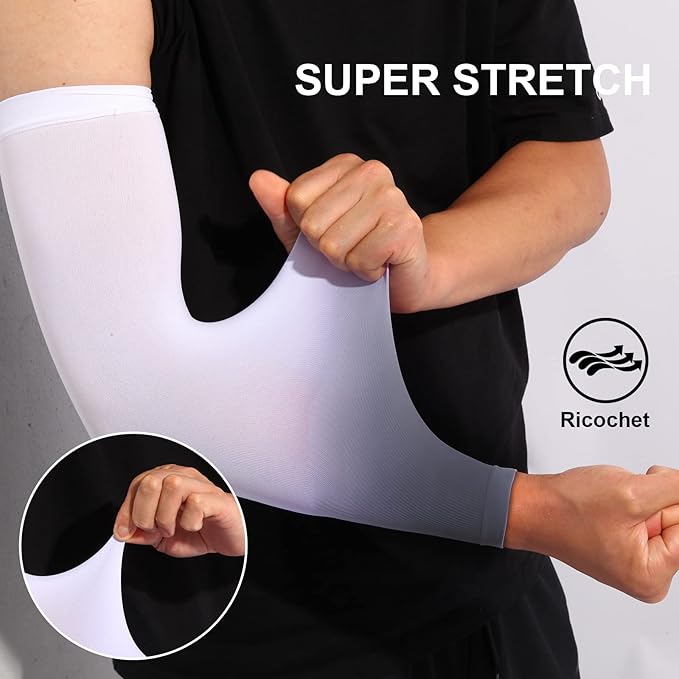 4-Pairs Arm Sleeves for Men and Women - Tattoo Cover Up - Cooling Sports Sleeve for Basketball Golf Football