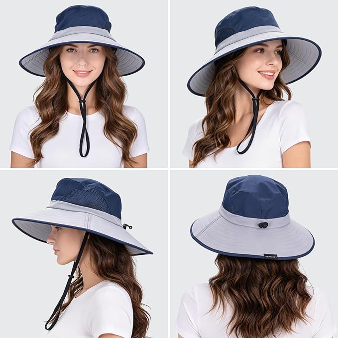 EINSKEY Wide Brim Sun Hat, UPF 50+ UV Protection Waterproof Packable Bucket Hat for Men & Women, Fishing Hiking Beach Garden