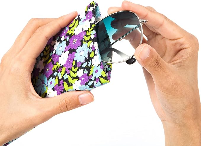 TRIUMPH VISION Squeeze Leather Sunglasses Pouch - 3 Pack Glasses Case Soft Eyeglass Sleeve Pouch Holder