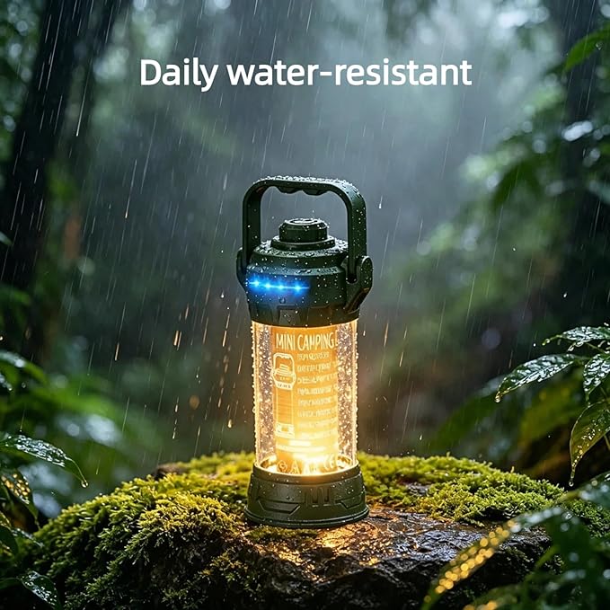 USB Rechargeable Camping Lights, 6 Lighting Modes Small Camping Lantern with Camping Flashlights, 2-in-1 Portable Tent Light with Lanyard, Suitable for Camping, Outdoor Hiking, Emergency Scenarios.