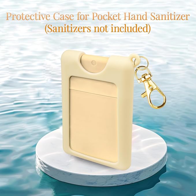 VANEST Silicone Case Compatible with Noshinku Pocket Hand Sanitizer, Protective Case with Keychain for Refillable Travel Size, Hand Sanitizer Spray Accessory