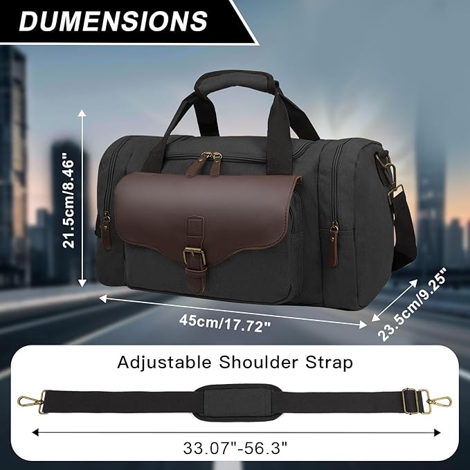 22L Lightweight Travel Duffle Bag - Approved Under Seat Carry-On, Multi-Pocket Weekender Gym Bag with Adjustable Straps, Unisex Overnight Bag for Men & Women
