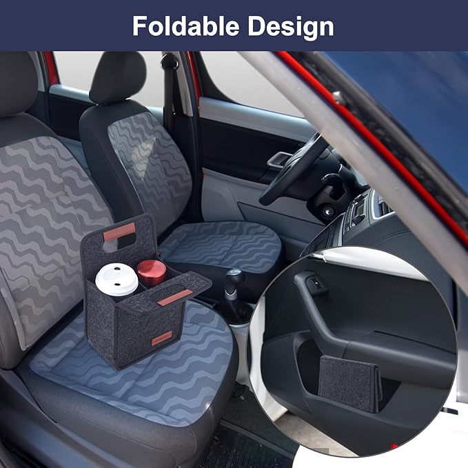 Foyego Portable Drink Holder - Foldable Travel Carrier with Reusable Insulated Coffee Cup, 2 Cup Holder, Free Your Hands