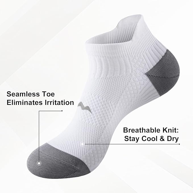 Ankle Compression Socks for Men and Women 6 Pairs, Low Cut Breathable Seamless short Running Socks with Arch Support