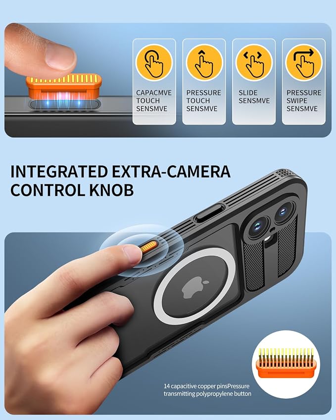 Lanhiem Magnetic for iPhone 16 Waterproof Case, Built-in Privacy Screen Protector, Compatible with MagSafe, Anti-Spy Full Body Phone Case for iPhone 16 6.1", Black