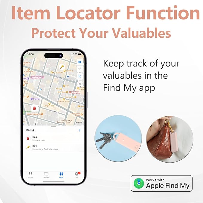 3-in-1 Personal Alarm with Apple Find My - 130dB Emergency Siren, LED Strobe Flashlight, GPS Tracker Keychain for Women, Kids, Seniors - Real-Time Location, iOS Only