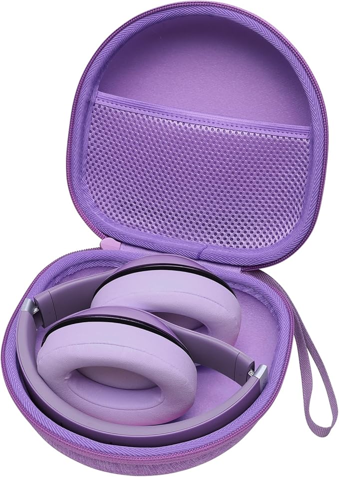 Headphone Headset Case for JLab JBuds Lux ANC/JLab Go Lux ANC/Lorelei X8/Beats/JBL/TOZO/BERIBES/Picun/KVIDIO Noise Cancelling Over-Ear Foldable Headphones (Purple)
