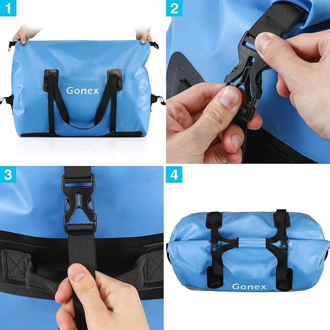 Gonex Extra Large Waterproof Duffle Travel Dry Duffel Bag Heavy Duty Bag with Durable Straps & Handles for Kayaking Paddleboarding Boating Rafting Fishing