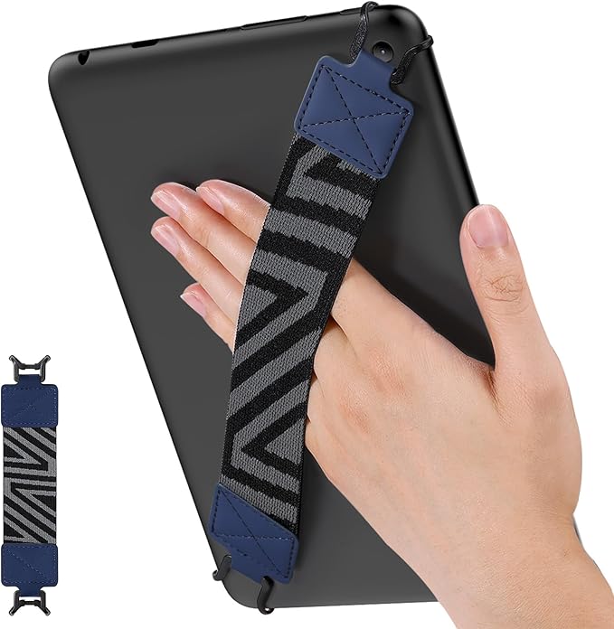 MoKo Security Hand-Strap for 9-11 Inch Tablets, iPad Pro/Air/Kindle Fire HD/Samsung - High-Elasticity Versatile Hand Strap, Lightweight Finger Grip Holder, Indigo
