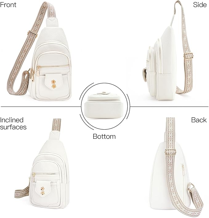 GAEKEAO Sling Bag Crossbody Bags for Women Vegan Leather Fanny Pack Chest Travel Anti Theft Purse Shoulder Bag handbags Gifts