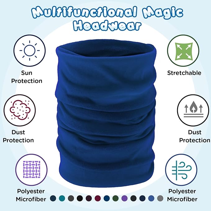Jiuguva 26 Pcs Neck Gaiter Men Face Mask Headband Boho Head Wrap Headwear Bulk Hiking Seamless Neck Scarf Skull Bandana Women