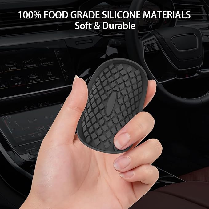 ME.FAN Car Cup Coasters [4 Pack] Silicone Car Coasters/Cup Mats, Non-Slip Recessed Car Interior Accessories Black