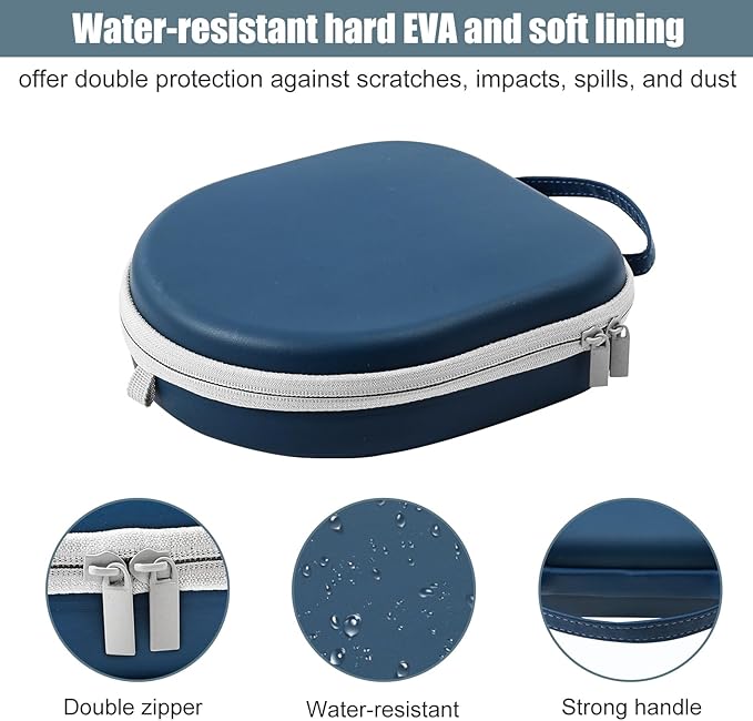 ProCase Hard Case for Sony WH-CH720N/ WH-CH710N/ WH-CH520/ WH-CH510/ WH-1000XM5/ WH-1000XM4/ WHXB910N/ Bose 700 Noise Cancelling Wireless Headphones, Travel Carrying Bag with 2 Dust Covers -Navy