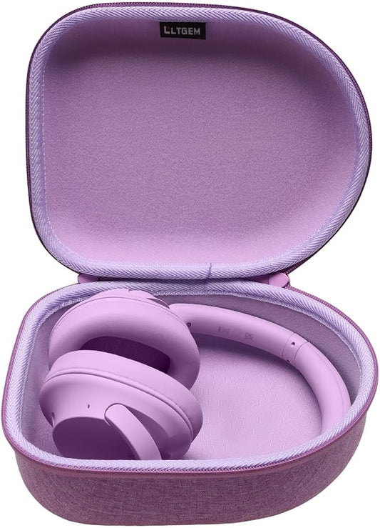Headphone Headset Case Compatible with Audio-Technica ATH-M20x/JBL/Raycon/Soundcore Anker/Sony/Beats/JLab/TOZO/Logitech/BERIBES/KVIDIO Headphones, Large Headphone Case Hard Shell(Light Purple)