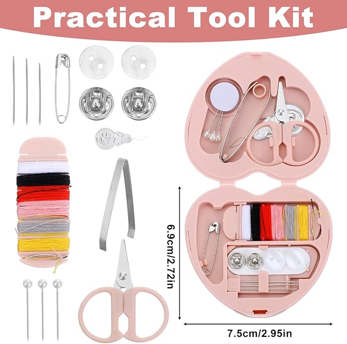 Tyqour Small Mini Sewing Kit Travel for Adults, Small Sewing Kit Travel Size Portable Tiny Thread Needle Repair Kits for Women Wedding Starter Mom Traveling Beginner Traveler Hotel