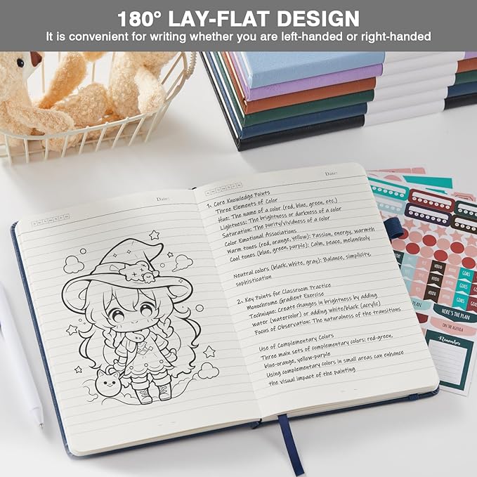 Hardcover Journal Notebook for Work, A5 (5.7"x8.4"), 3 Pack 160 Pages Lined Journaling Notebooks with Pen, 100GSM Paper, for Women Men Writing, Travel, Business, Daily Diary, School Office Supplies