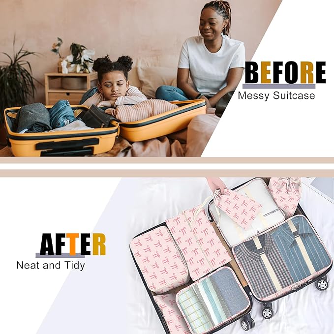 8 Set Packing Cubes for Travel Suitcase Organizer Bags Luggage Packing Cubes Set Travel Essentials Accessories Gifts for Women