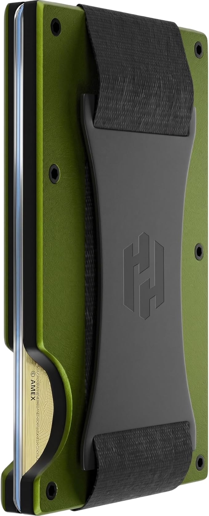 Hayvenhurst Wallet for Men - Slim RFID Blocking Metal Wallet with Cash Strap, Minimalist Front Pocket Credit Card Holder, Small Mens Wallet