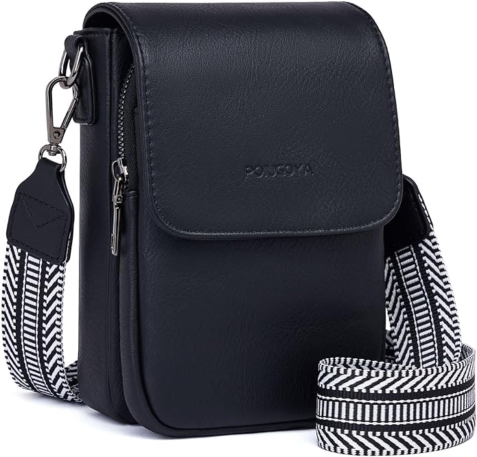 POIUGOYA Crossbody Bags for Women,Small Crossbody Purse with Triple Compartments,Cell Phone Wallet with Card Slots for Travel | Small