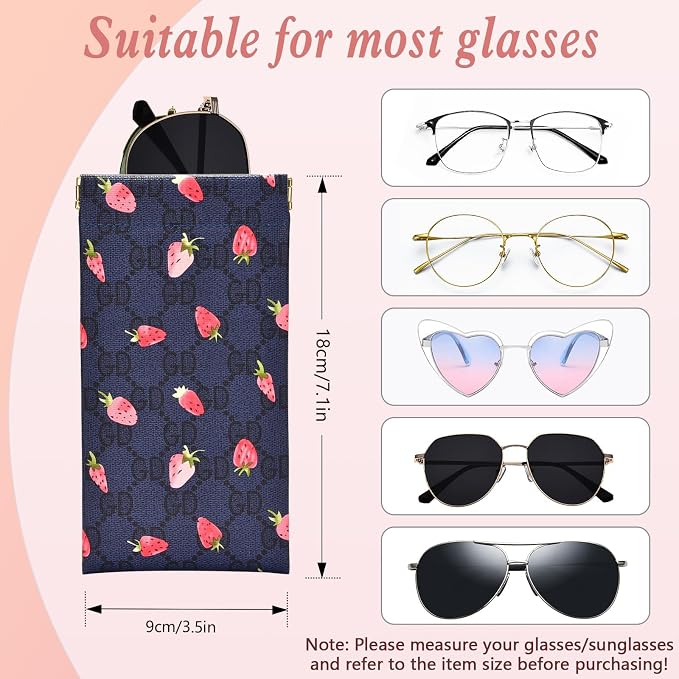 eyeglasses bag Soft Glasses bag, Portable Squeeze Top Sunglasses Case Travel for Women Girls