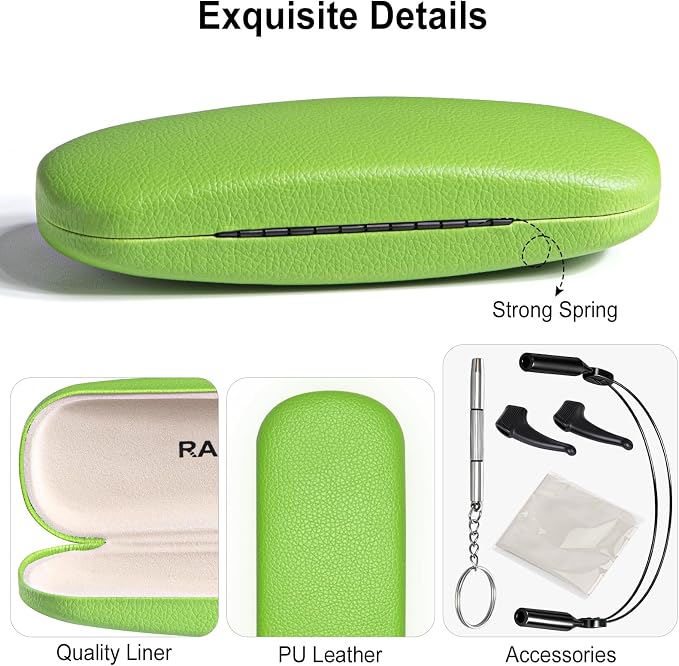 RayLove Unisex Hard Shell Eyeglasses Cases, Protective Case For Glasses
