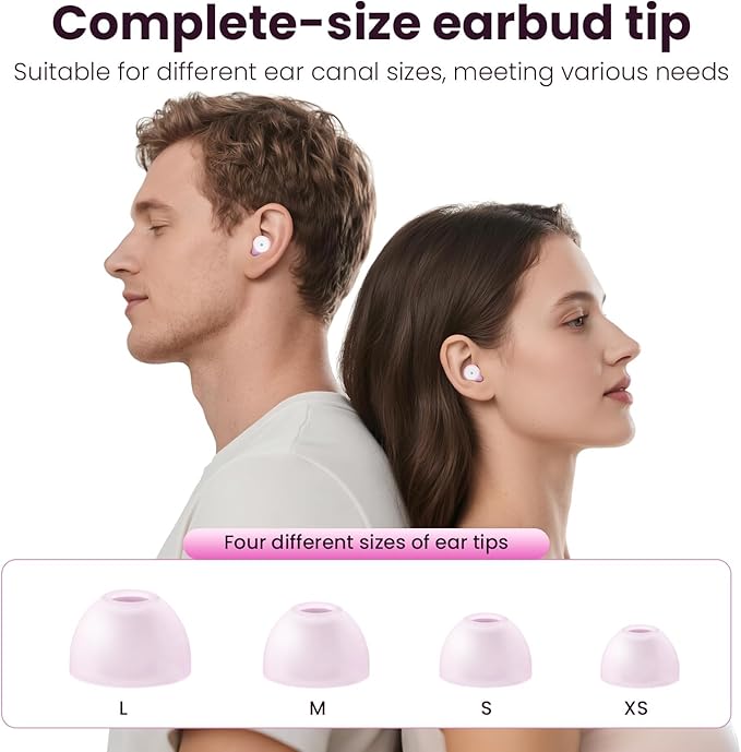 Ear Plugs for Hearing Protection, Ear Plugs for Sleeping Noise Reduction, 4 Sizes of Eartips Silicone Soft Reusable EarPlugs for Sleep Concert Noise Sensitivity with Case