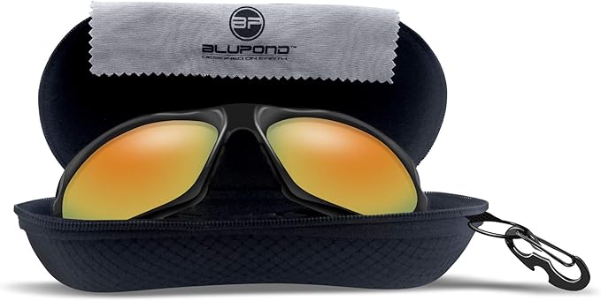 BLUPOND Sunglasses Case Semi Hard EVA Shell with Metal Hanging Hook Belt Clip Sun Glasses Storage