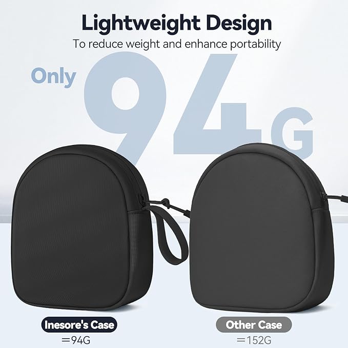 Inesore Soft Headphone Case Compatible with JBL Tune & Live/Sony WH-CH520 510 720/ Sony MDR-ZX/Bose QuietComfort/JLab/BERIBES/TOZO/KVIDIO/SoundCore,Headset Carrying Storage Bag Headphone Pouch, Black