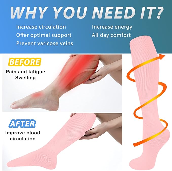 Aoliks Compression Socks for Women & Men 4 Pairs, Best Support for Nurses Running Travel